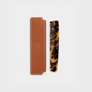 CELINE Hair Comb in Natural Calfskin .